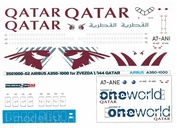 3501000-02 PasDecals 1/144 Декаль на Arbus A350-1000 QATAR