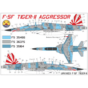 UR48103 Uprise 1/48 Декаль для F-5F Tiger-II Aggressor, с тех. надписями