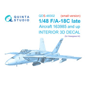 QDS-48302 Quinta Studio 1/48 3D Декаль интерьера кабины F/A-18C late (Hasegawa) (Малая версия)