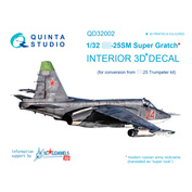 QD32002 Quinta Studio 1/32 3D cabin interior Decal su-25CM (for the Trumpeter model)