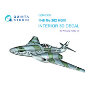 QD48300 Quinta Studio 1/48 3D Декаль интерьера кабины Me 262 HGIII (Amusing Hobby)
