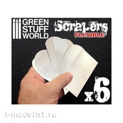 1342 Green Stuff World Гибкие cтальные cкребки 6 шт / Flexible Steel Scrapers