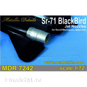MDR7242 Metallic Details 1/72 Add-on kit for the SR-71 Blackbird. Jet nozzles