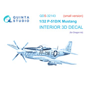QDS-32143 Quinta Studio 1/32 3D Декаль интерьера кабины P-51D/K Mustang (Dragon) (Малая версия)