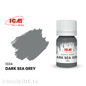 C1034 ICM Краска для творчества, 12 мл, цвет Тёмно-серая морская (Dark Sea Grey)