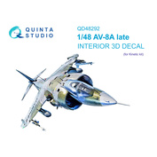 QD48292 Quinta Studio 1/48 3D Декаль интерьера кабины AV-8A Late (Kinetic)