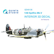 QD48136 Quinta Studio 1/48 3D Декаль интерьера Spitfire Mk.V (Tamiya)