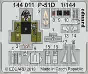 144011 Eduard photo etched parts for 1/144 scales P-51D
