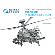 QD+35106 Quinta Studio 1/35 3D Декаль интерьера кабины AH-64D (Takom) (с 3D-печатными деталями)