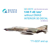 QD+48370 Quinta Studio 1/48 3D Декаль интерьера кабины F-4E late без DMAS (Meng) (с 3D-печатными деталями)