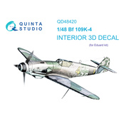 QD48420 Quinta Studio 1/48 3D Декаль интерьера кабины Bf 109K-4 (Eduard)