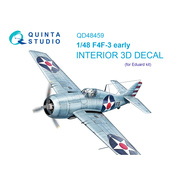 QD48459 Quinta Studio 1/48 3D Декаль интерьера кабины F4F-3 ранний (Eduard)