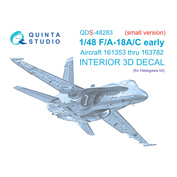 QDS-48283 Quinta Studio 1/48 3D Декаль интерьера кабины F/A-18A / C early (Hasegawa) (Малая версия)