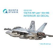 QD32100 Quinta Studio 1/32 3D Декаль интерьера кабины F/A-18F late / EA-18G (Трубач)