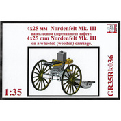 GR35Rk036 Face 1/35 4x25 mm Nordenfelt Mk. III on a wheeled carriage (wooden)