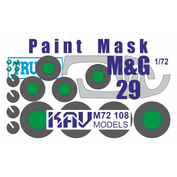 M72 108 KAV models 1/72 Окрасочная маска для моделей М&Г-29 (одноместные) (Т$ач)