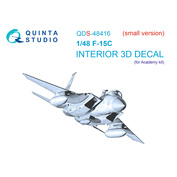 QDS-48416 Quinta Studio 1/48 3D Декаль интерьера кабины F-15C (Academy) (Small version)