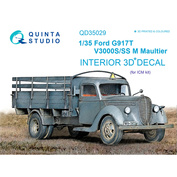 QD35029 Quinta Studio 1/35 3D Декаль интерьера кабины Ford G917T / v3000s (для модели ICM)