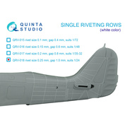 QRV-018 Quinta Studio 1/24 Single riveting rows (riveting size 0.25 mm, interval 1.0 mm), white, total length 5.8 m