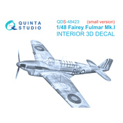 QDS-48423 Quinta Studio 1/48 3D Декаль интерьера кабины Fairey Fulmar Mk.I (Трубач) (Малая версия)