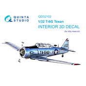 QD32102 Quinta Studio 1/32 3D Декаль интерьера кабины T-6G (Kitty Hawk)