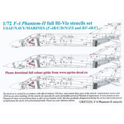 URS7223L UpRise 1/72 Декали для F-4B/N/J/S/C/D & RF-4B/C Phantom-II со знаками отличия и тех. надписями