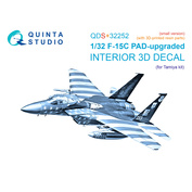 QDS+32252 Quinta Studio 1/32 3D Декаль интерьера кабины F-15C PAD-upgraded (Tamiya) (малая версия) (с 3D-печатными деталями)