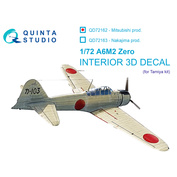 QD72162 Quinta Studio 1/72 3D Декаль интерьера кабины A6M2 Zero (производства Mitsubishi) (Tamiya)