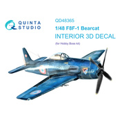 QD48365 Quinta Studio 1/48 3D Декаль интерьера кабины F8F-1 Bearcat (HobbyBoss)