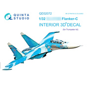 QD32072 Quinta Studio 1/32 3D Декаль интерьера кабины Суххой-27УБ (для модели Trumpeter)