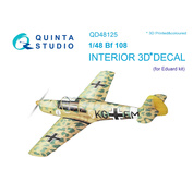 QD48125 Quinta Studio 1/48 3D Cabin Interior Decal Bf108 (Eduard)