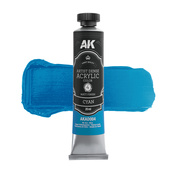 AKAD004 AK Interactive Акриловая краска ARTISTIC DENSE в тюбике - Голубой / CYAN – ARTISTIC DENSE ACRYLIC COLOR