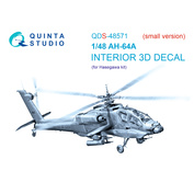 QDS-48571 Quinta Studio 1/48 3D Декаль интерьера кабины AH-64A (Hasegawa) (малая версия)