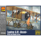 CSM32010 Copper State Models 1/32 Французский самолёт Caudron G.III (Анзани, британская и бельгийская служба)