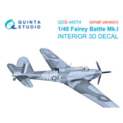 QDS-48574 Quinta Studio 1/48 3D Декаль интерьера кабины Fairey Battle Mk.I (Трубач) (малая версия)