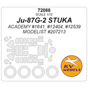 72088 KV Models 1/72 Маска окрасочная для Ju-87G-2 STUKA + маски на диски и колеса