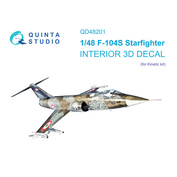 QD48201 Quinta Studio 1/48 3D Декаль интерьера кабины F-104S (Kinetic)