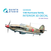 QD48446 Quinta Studio 1/48 3D Декаль интерьера кабины для семейства Hurricane (Italeri/Tamiya)