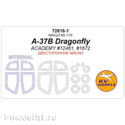 72616-1 KV Models 1/72 Окрасочные маски для A-37B Dragonfly (ACADEMY #12461, #1672) - Двусторонние маски + маски на диски и колеса