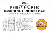 48060 KV Models 1/48 Набор окрасочных масок для P-51 A/B