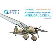 QD+48582 Quinta Studio 1/48 3D Декаль интерьера кабины Westland Lysander Mk.I (Airfix) (с 3D-печатными деталями)