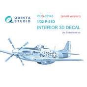 QDS-32145 Quinta Studio 1/32 3D Декаль интерьера кабины P-51D Mustang (Zoukei-Mura SWS) (Малая версия)