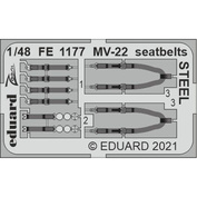 FE1177 Eduard 1/48 Photo Etching for MV-22, STEEL seat belts