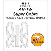48219 KV Models 1/48 AH-1W Super Cobra (ITALERI #833, REVELL #04943) + маски на диски и колеса