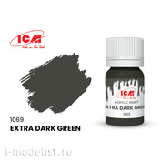 C1069 ICM Краска для творчества, 12 мл, цвет Экстра темно-зеленый (Extra Dark Green)																