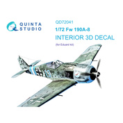 QD72041 Quinta Studio 1/72 3D Декаль интерьера кабины Fw 190A-8 (Eduard)