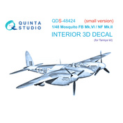 QDS-48424 Quinta Studio 1/48 3D Декаль интерьера кабины Mosquito FB Mk.VI/NF Mk.II (Tamiya) (малая версия)