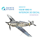 QD32191 Quinta Studio 1/32 3D Декаль интерьера кабины Bf 109G-14 (Zoukei Mura SWS)