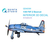 QD48399 Quinta Studio 1/48 3D Декаль интерьера кабины F8F-2 Bearcat (Academy)