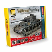 AMIG7907 AK Interactive Набор SOLUTION BOX MINI 33 - Немецкий цвет Panzer Grey времен Второй мировой (многоязычный)